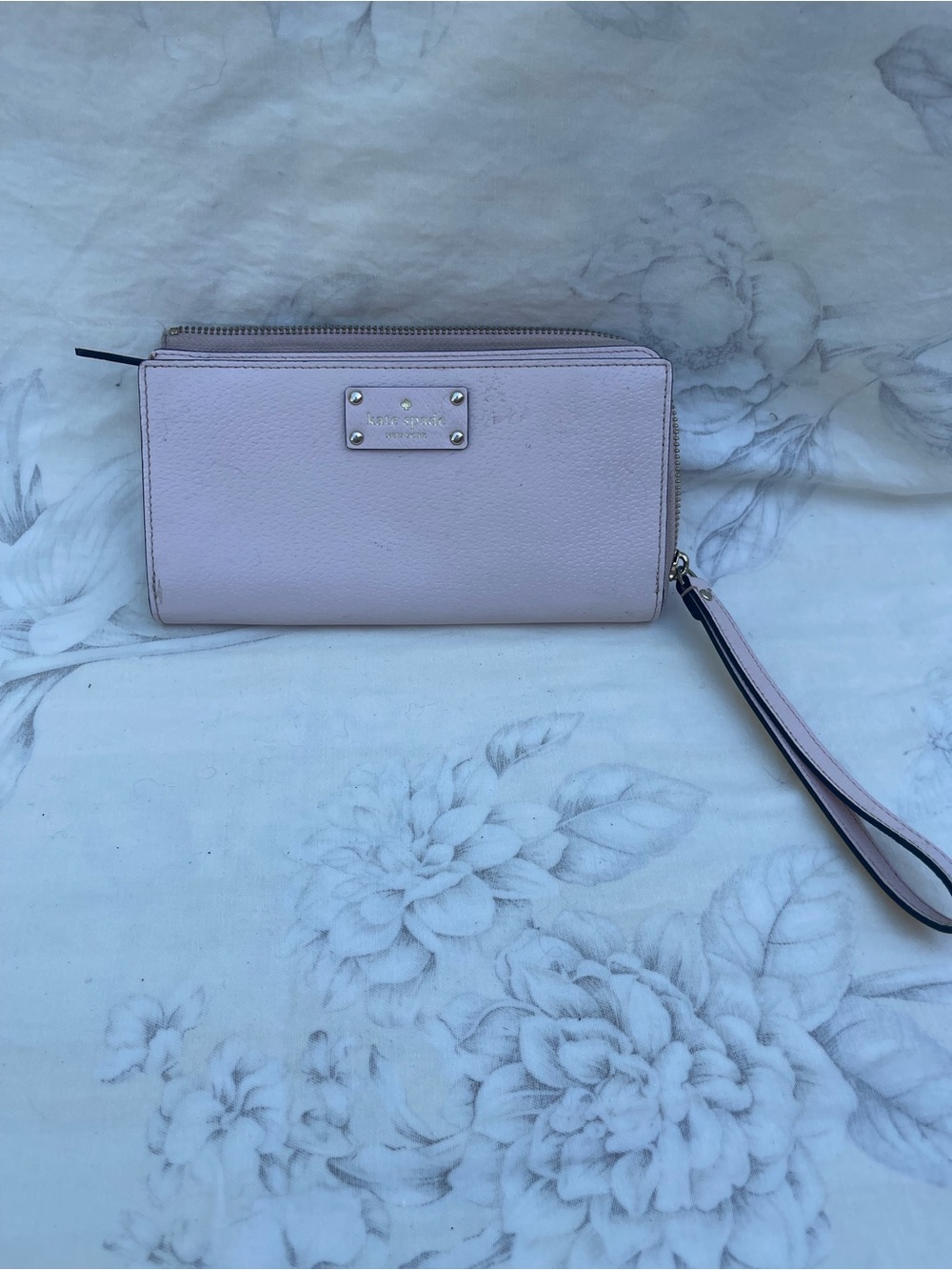 kate spade Pale Blush Leather Wristlet with Detachable Strap